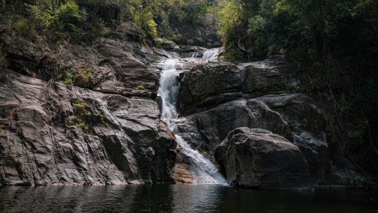 Meenmutty Falls (Ponmudi) near Kallar in Thiruvananthapuram, Kerala