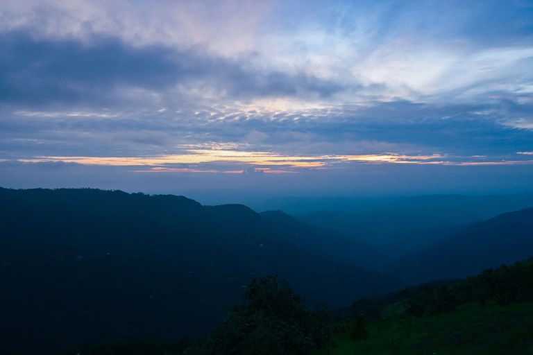 Misty mountain landscape in Kuttikanam, Idukki, Kerala